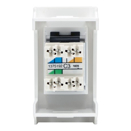 45018 | Тел.роз. RJ12 (6P6C, Hyperline, заделка NE-TOOL) Viva, белая, 1мод-1