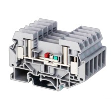 Клемма измерительная, винтовой зажим, 2 точки подключения, 6 кв.мм, серая