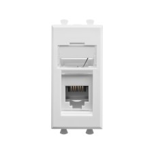 Телефонная розетка RJ-12 модульная, "Avanti", "Белое облако", 1 модуль