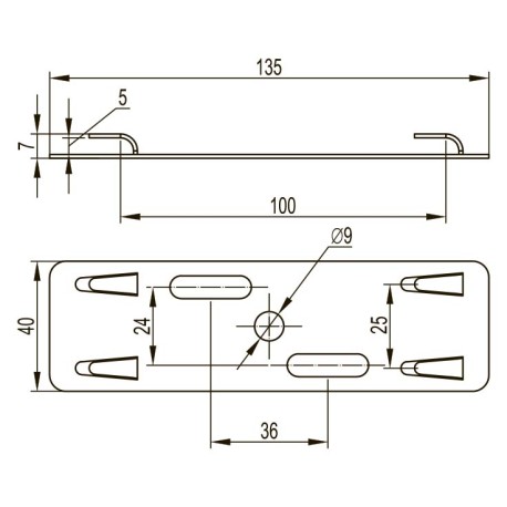 FC37305INOX | Держатель для проволочного лотка с основанием 50мм, нержавеющая сталь-1