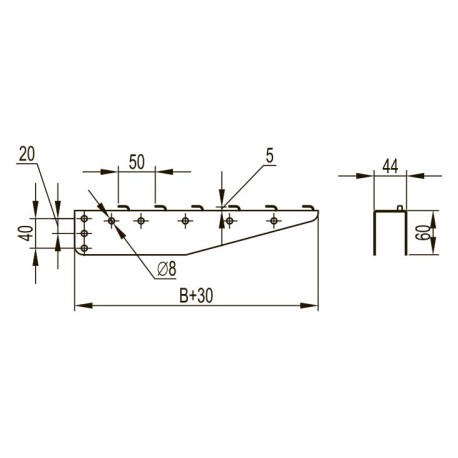 FC34183 | Консоль для проволочного лотка BM, осн.300, толщ.1.5мм-1