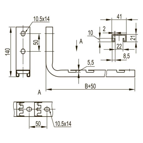FBC3020 | Консоль для проволочного лотка FBC-30 легкая, осн.200, толщ.2.0мм-1