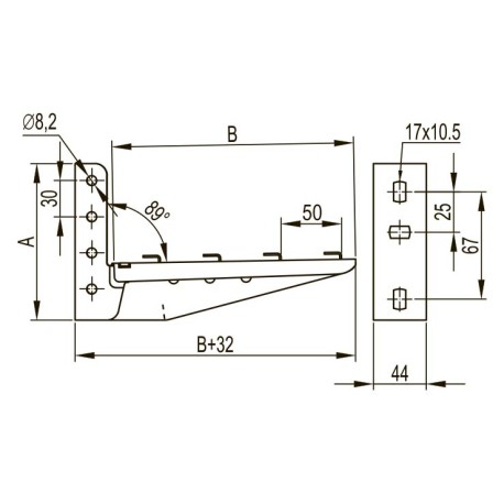FC34102 | Консоль для проволочного лотка ML, осн.150, толщ.2.0мм-1