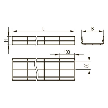 FC1010L2 | Лоток проволочный 100х100, L=2000, ⌀4мм-1