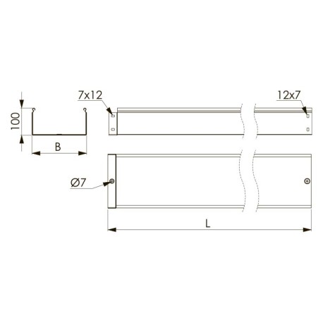 3510110 | Лоток неперфорированный 100х100, L=3000, 1.0мм-1
