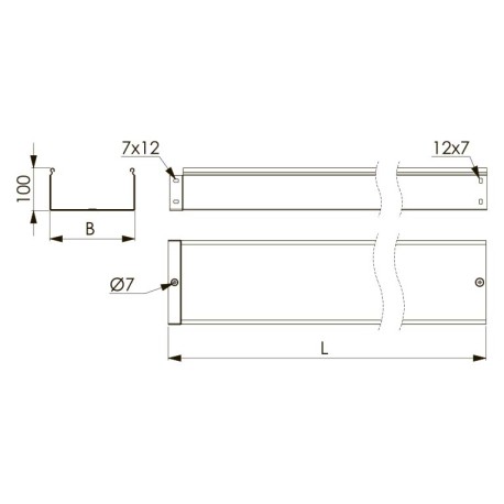 3510115HDZ | Лоток неперфорированный 100х100, L=3000, 1.5мм, горячеоцинкованное-1