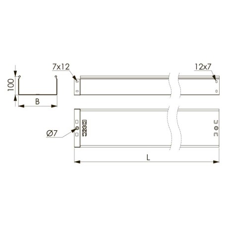 35111HDZ | Лоток неперфорированный 100х100, L=2000, 0.8мм, горячеоцинкованное-1