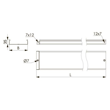 SNS23510 | Лоток неперфорированный 100х35, L=2000, 0.7мм-1