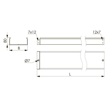 ANH30808 | Лоток неперфорированный 80х80, L=3000, 2.0мм, алюминий-1