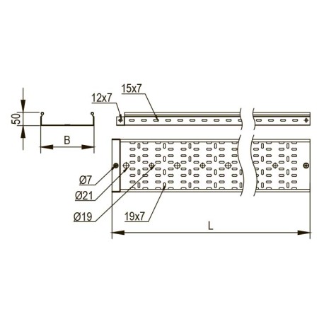 SPH30510 | Лоток перфорированный 100х50, L=3000, 2.0мм-1