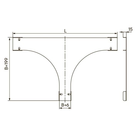SKTS100K | Крышка на ответвитель горизонтальный DPT Т-образный 100х35, 0.8мм-1
