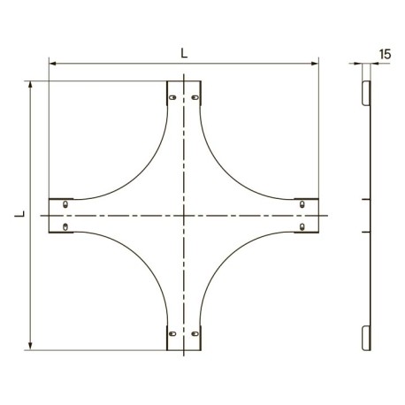 SKXS3540K | Крышка на ответвитель горизонтальный DPX Х-образный 400х35, 0.8мм-1