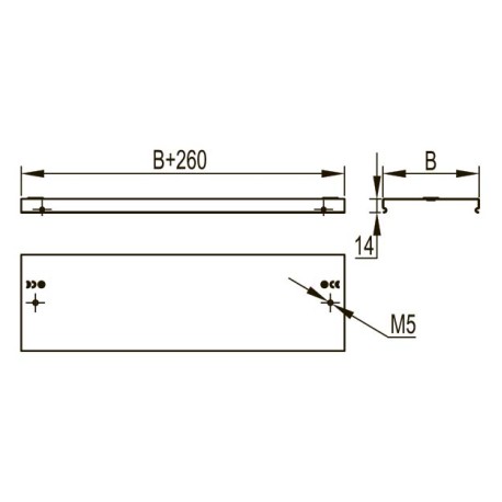 38387 | Крышка на ответвитель-переходник вертикальный Т-образный TDSA 100/300, 0.8мм-1