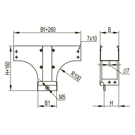 37620KHDZ | Ответвитель-переходник вертикальный TDSR Т-образный 100/80, 0.8мм, горячеоцинкованное-1