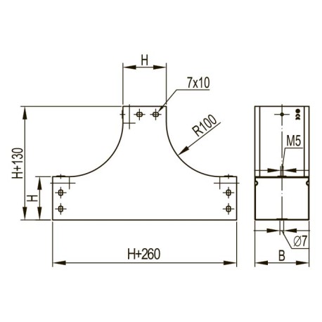37205K | Ответвитель Т-образный TS вверх 300х80, 1.0мм-1