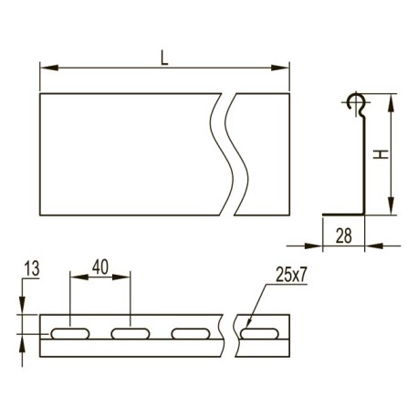 SEP2035 | Перегородка SEP для лотков, Н=35мм, L=2000-1
