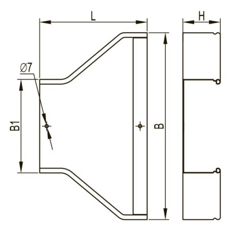 36308K | Переходник RRC симметричный 100/50, H50, 0.8мм-1