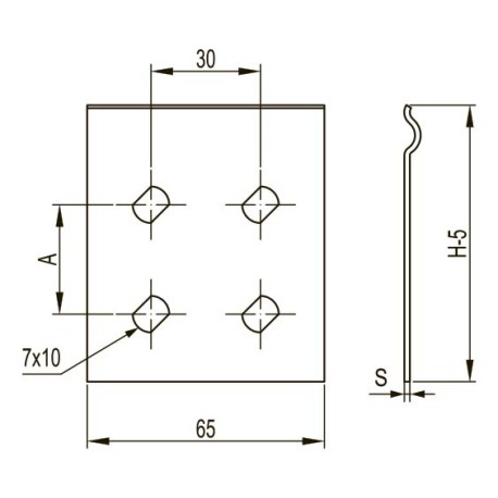 37301RAL5003 | Пластина соединительная GTO H50, 0.8мм, RAL5003-1