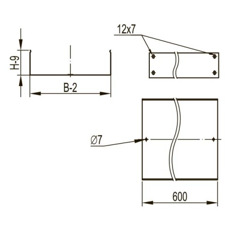 35303600 | Расширитель лотка телескопический 150х80, L=600мм-1