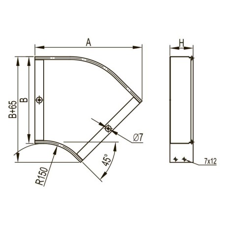 36101KZL | Угол горизонтальный CPO 45° 100х100, 0.8мм, цинк-ламельное-1