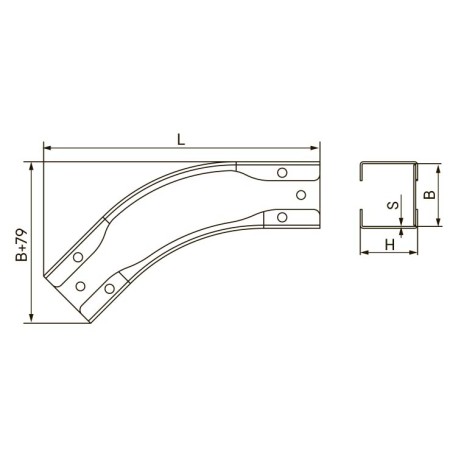 SCN1010K | Угол горизонтальный CPO 45° 100х100, 1.2мм-1