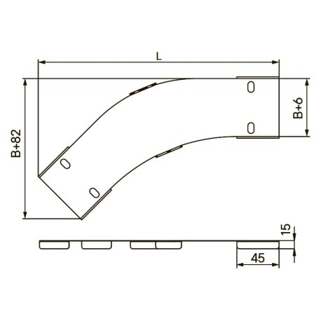 SKCS400KHDZ | Крышка на угол горизонтальный CPO 45° 400х35, 0.8мм, горячеоцинкованное-1