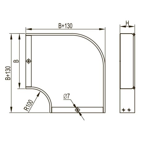 36041KZL | Угол горизонтальный CPO 90° 100х100, 0.8мм, цинк-ламельное-1