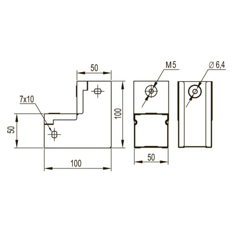 39001ZL | Угол глухой вертикальный вверх 90°, 50х50, 0.8мм, цинк-ламельное-1