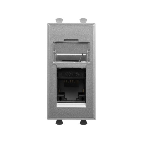 4404461 | Компьютерная розетка RJ-45 модульная, кат.5е, "Avanti", "Закаленная сталь", 1 модуль