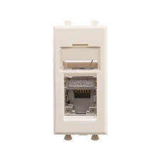 Компьютерная розетка RJ-45 модульная, кат.5е экран, "Avanti", "Ванильная дымка", 1 модуль