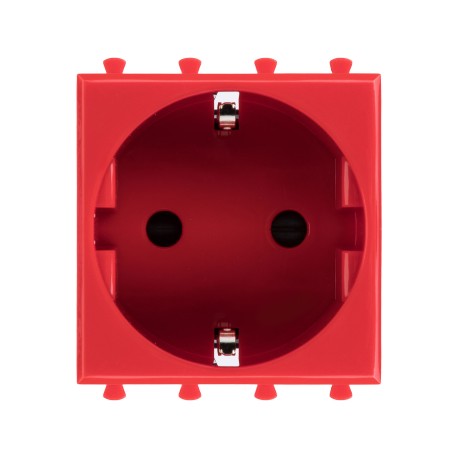 4401002 | Розетка модульная, 2P+E, с з/ш, "Avanti", "Красный квадрат", 2 модуля