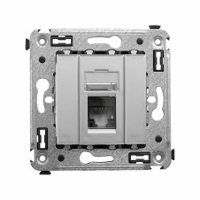 Компьютерная розетка RJ-45 в стену, кат.6 одинарная,Avanti, Закаленная сталь