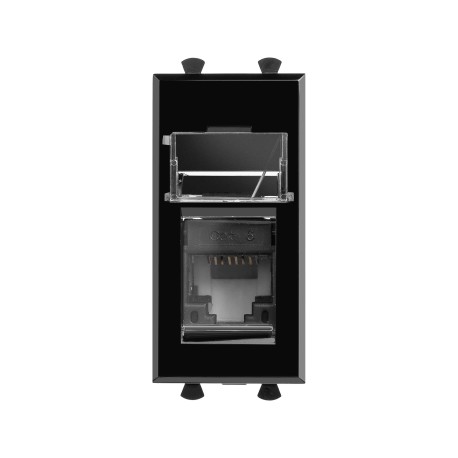 4402291 | Компьютерная розетка RJ-45 модульная, кат.6, "Avanti", "Черный квадрат", 1 модуль