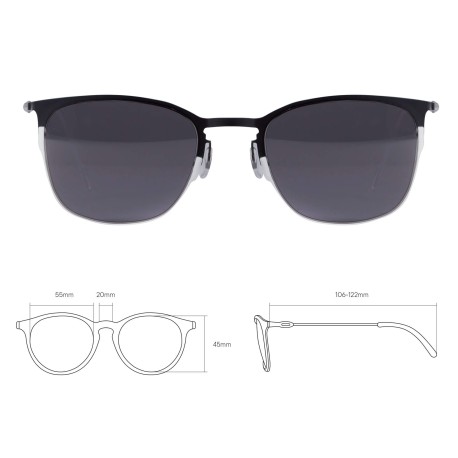 ALG4KNWC | Черно-белые солнцезащитные очки из титана с черными линзами-2