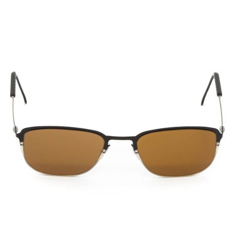 TCSKSF56010002 | Черные солнцезащитные очки из титана с коричневыми линзами. Модель 19-1