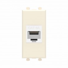 Компьютерная розетка RJ-45 без шторки модульная, кат.6А, "Avanti", "Ванильная дымка", 1 модуль