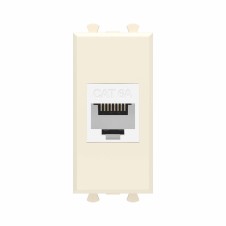 Компьютерная розетка RJ-45 без шторки модульная, кат.6А, "Avanti", "Ванильная дымка", 1 модуль