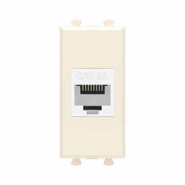 4405671 | Компьютерная розетка RJ-45 без шторки модульная, кат.6А, "Avanti", "Ванильная дымка", 1 модуль