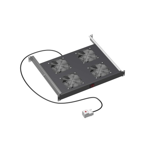 R519VSIT4FTB | Вентиляторный модуль 19", 4 вент. с термостатом RAL 9005-1