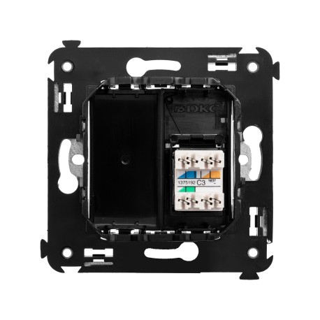 4402313 | Телефонная розетка RJ-12 в стену одинарная, "Avanti", "Черный квадрат"-2