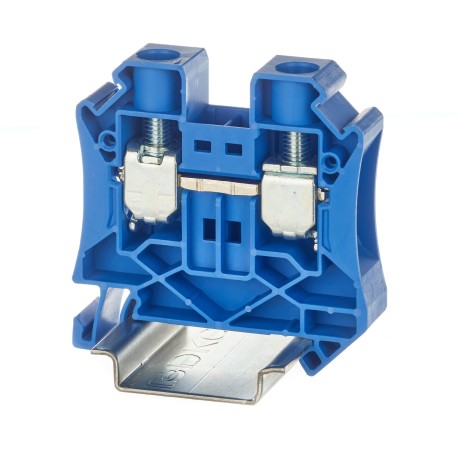 TUR-16-BU | Клемма проходная, винтовой зажим, 2 точки подключения, 16 кв.мм, синяя