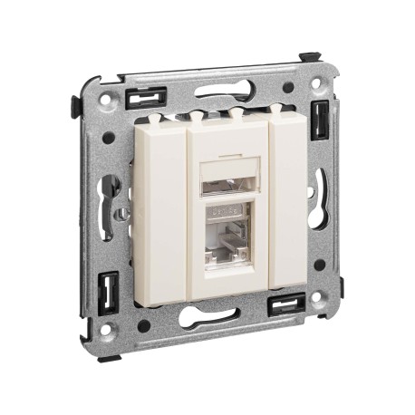 4405363 | Компьютерная розетка RJ-45 в стену, кат.5e одинарная экранированная, Avanti,Ванильная дымка-1