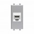 4404671 | Компьютерная розетка RJ-45 без шторки модульная, кат.6А, "Avanti", "Закаленная сталь", 1 модуль