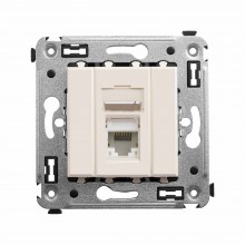 Компьютерная розетка RJ-45 в стену, кат.6 одинарная,Avanti, Ванильная дымка