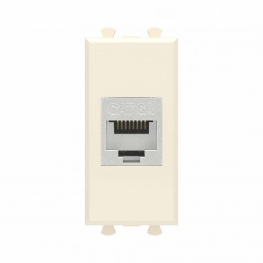 4405771 | Компьютерная розетка RJ-45 без шторки модульная, кат.6А экранированная, "Avanti", "Ванильная дымка", 1 модуль