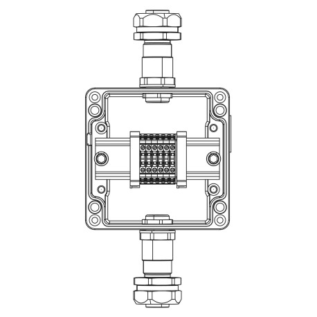 1201.121.22.11B | Взрывозащищенная клеммная коробка из алюминия TBE-A-12-(6xCBC.2)-1xKAEPM2MHK-20(A)-1xKAEPM2MHK-20(C)1Ex e IIC Т5 Gb / Ex tb IIIC T95°C Db IP66