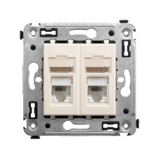 Компьютерная розетка RJ-45 в стену, кат.5e двойная,"Avanti", "Ванильная дымка"