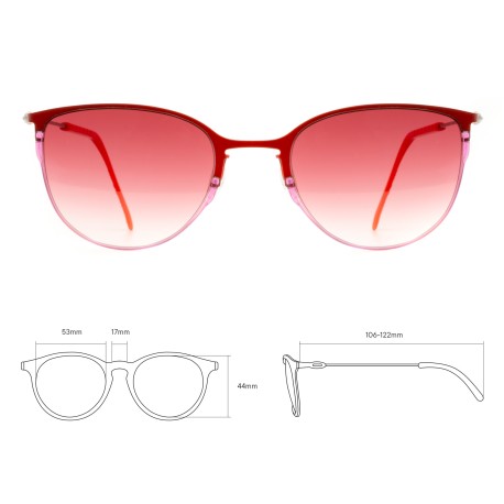 TCSDTM53010003 | Красные солнцезащитные очки из титана с красными линзами. Модель 04-2