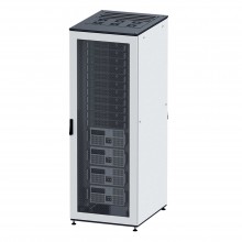 Собранный напольный 19" IT-CQE, 47U 800х1000 двери стекло/сплошная, RAL7011/7035