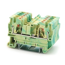 Клемма заземления, зажим push-in, 2 точки подключения, 4 кв.мм